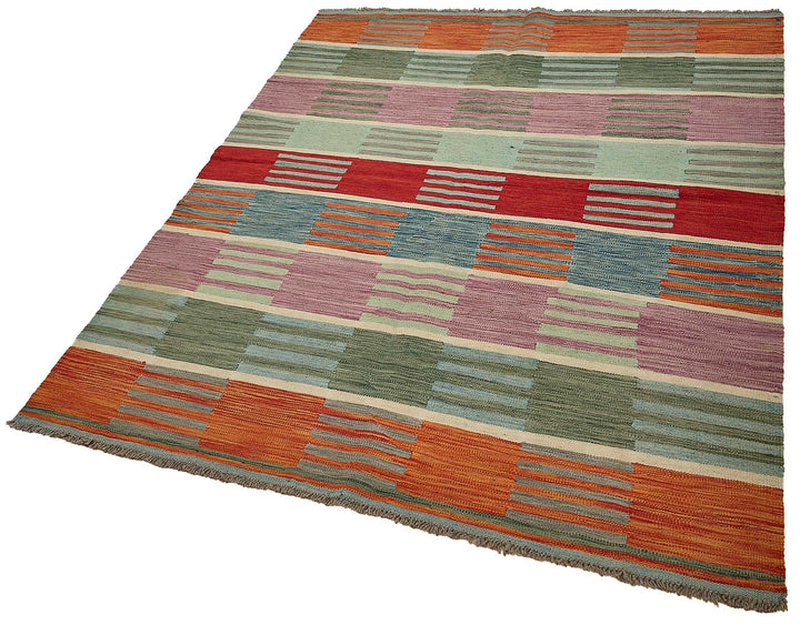 5x7 Contemporary Wool Kilim Rug - 51671