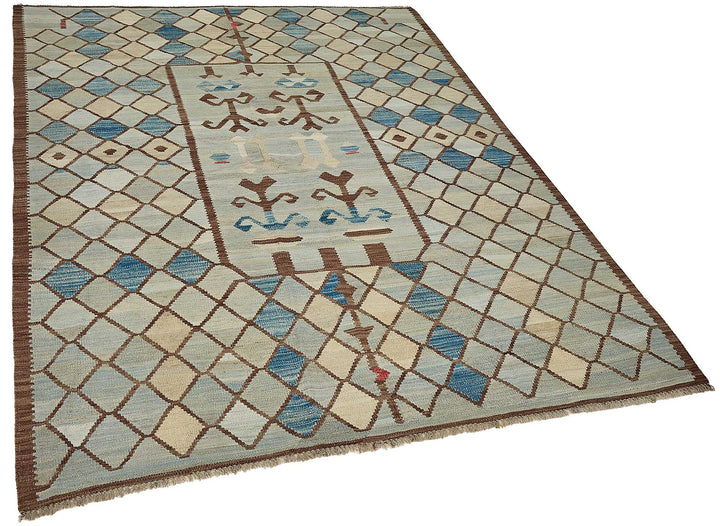 5x7 Contemporary Wool Kilim Rug - 51673