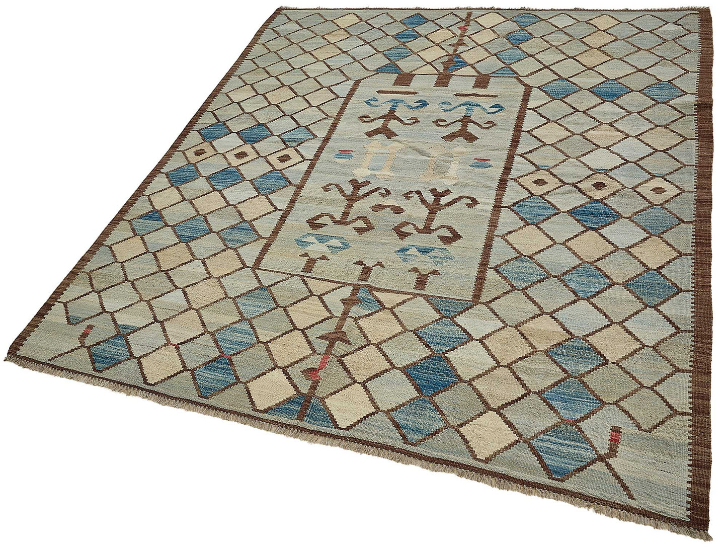 5x7 Contemporary Wool Kilim Rug - 51673