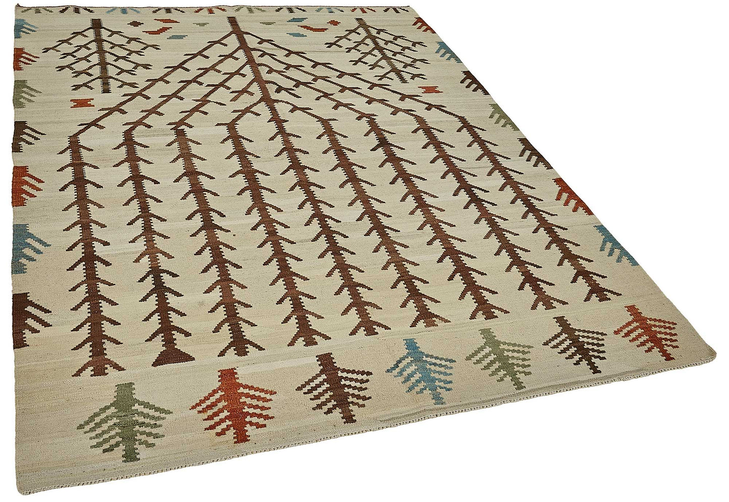 5x7 Contemporary Wool Kilim Rug - 51674