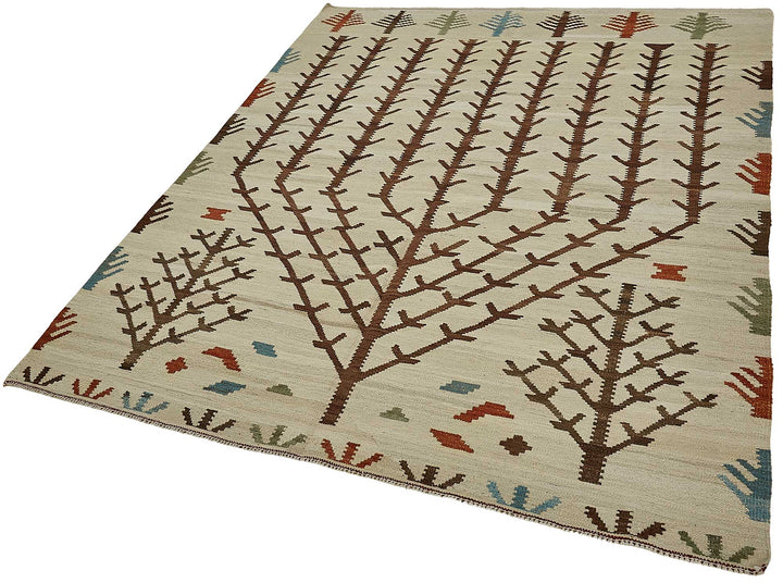 5x7 Contemporary Wool Kilim Rug - 51674