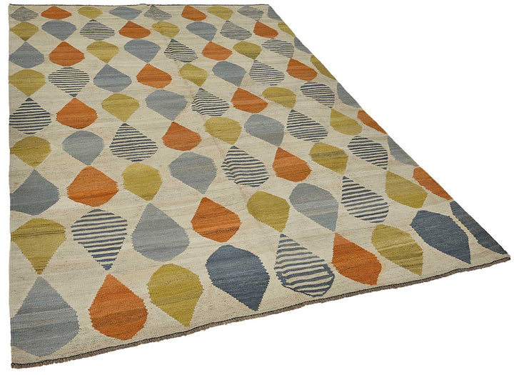 6x8 Contemporary Wool Kilim Rug - 51680
