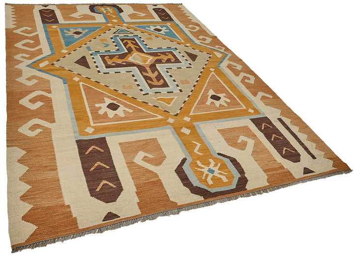 6x9 Contemporary Wool Kilim Rug - 51682