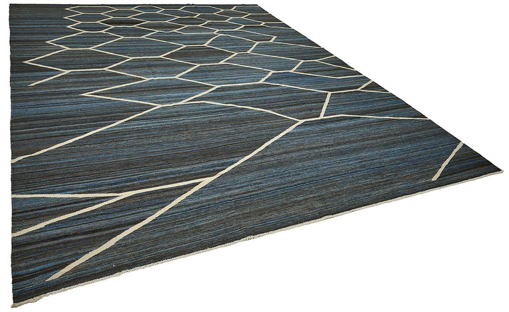 11x13 Contemporary Wool Kilim Rug - 51685