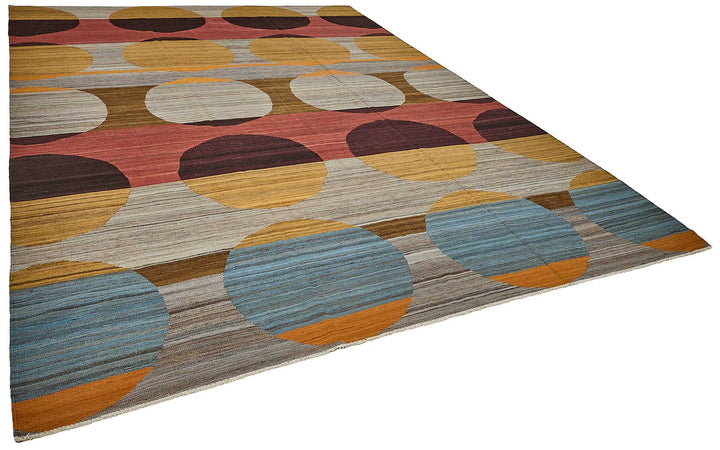 10x14 Contemporary Wool Kilim Rug - 51687