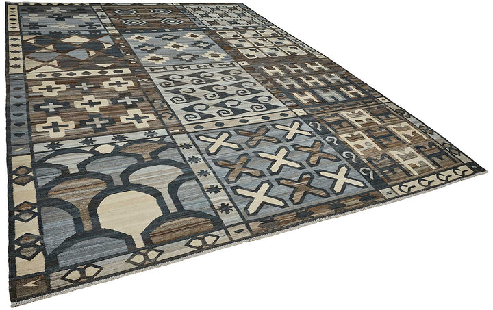 10x14 Contemporary Wool Kilim Rug - 51691
