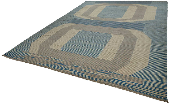 10x14 Contemporary Wool Kilim Rug - 51708