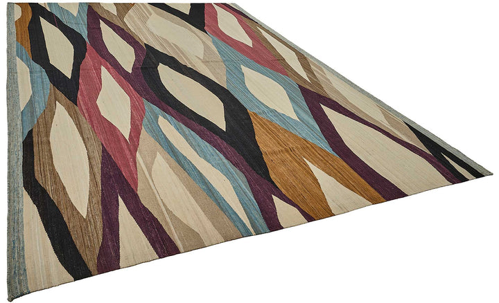 10x14 Contemporary Wool Kilim Rug - 51722