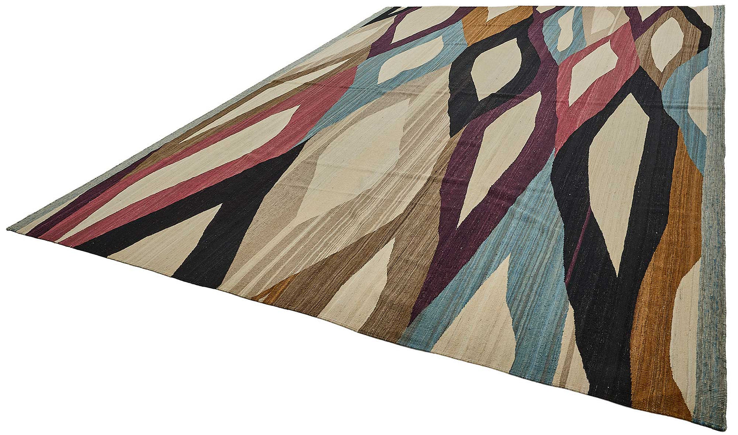 10x14 Contemporary Wool Kilim Rug - 51722