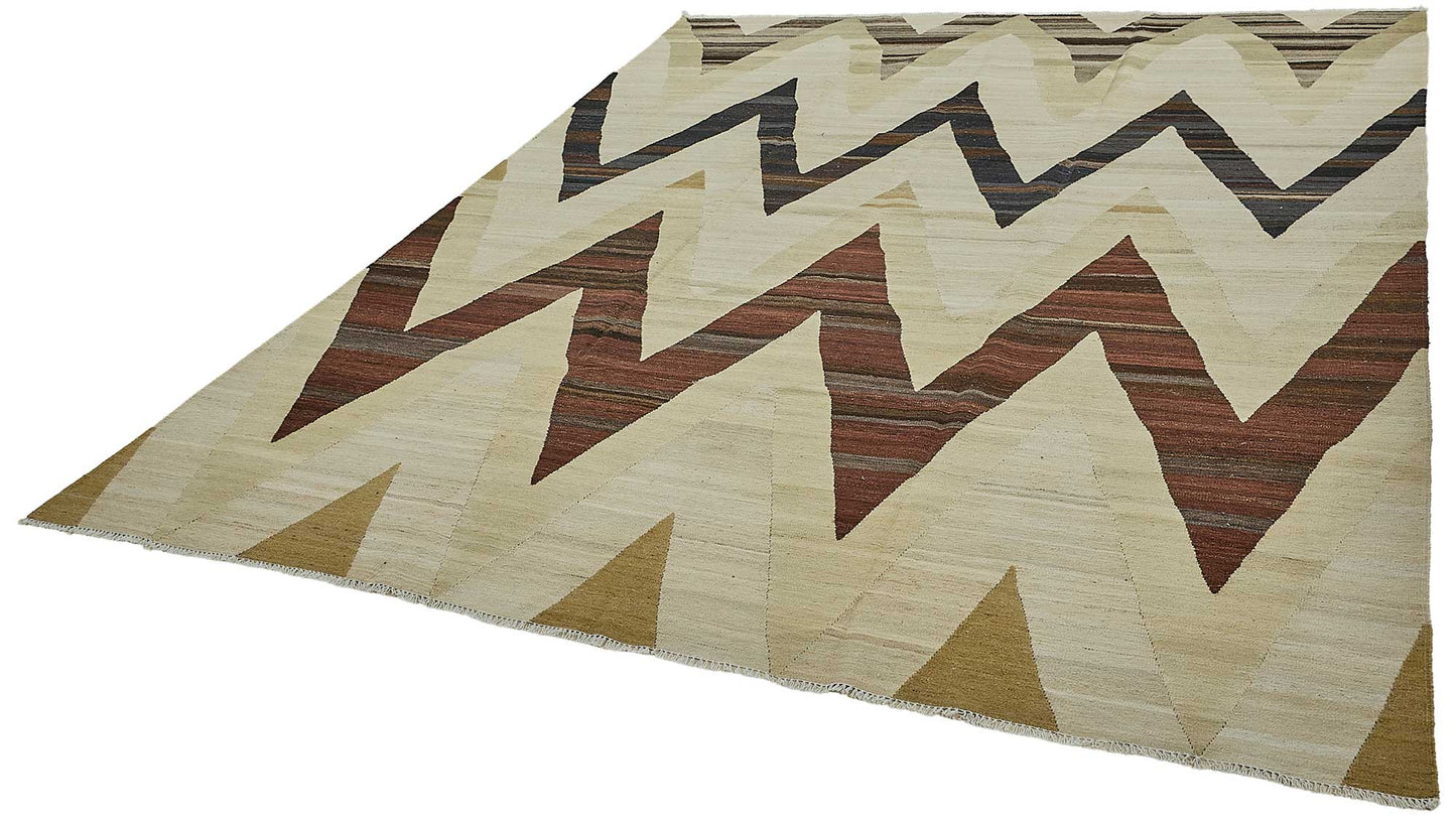 9x12 Contemporary Wool Kilim Rug - 51742