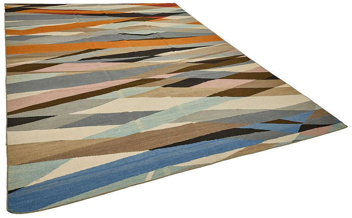 9x12 Contemporary Wool Kilim Rug - 51743