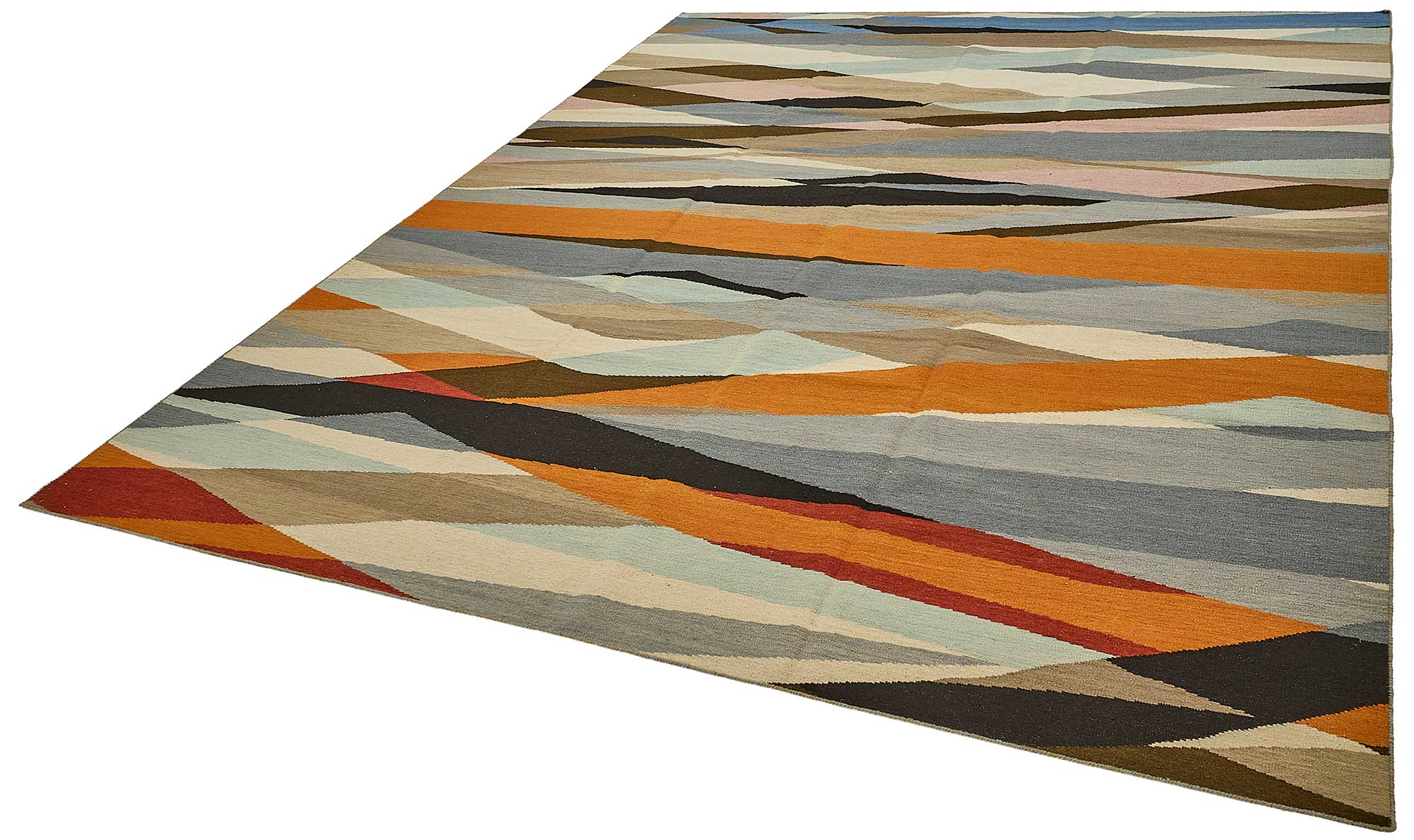 9x12 Contemporary Wool Kilim Rug - 51743