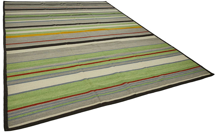 9x12 Contemporary Wool Kilim Rug - 51752