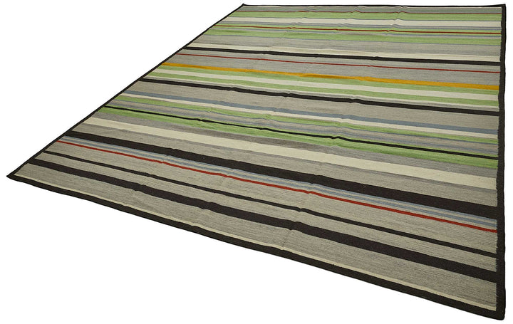 9x12 Contemporary Wool Kilim Rug - 51752