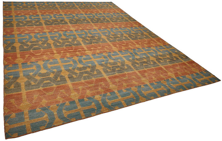 9x12 Contemporary Wool Kilim Rug - 51755