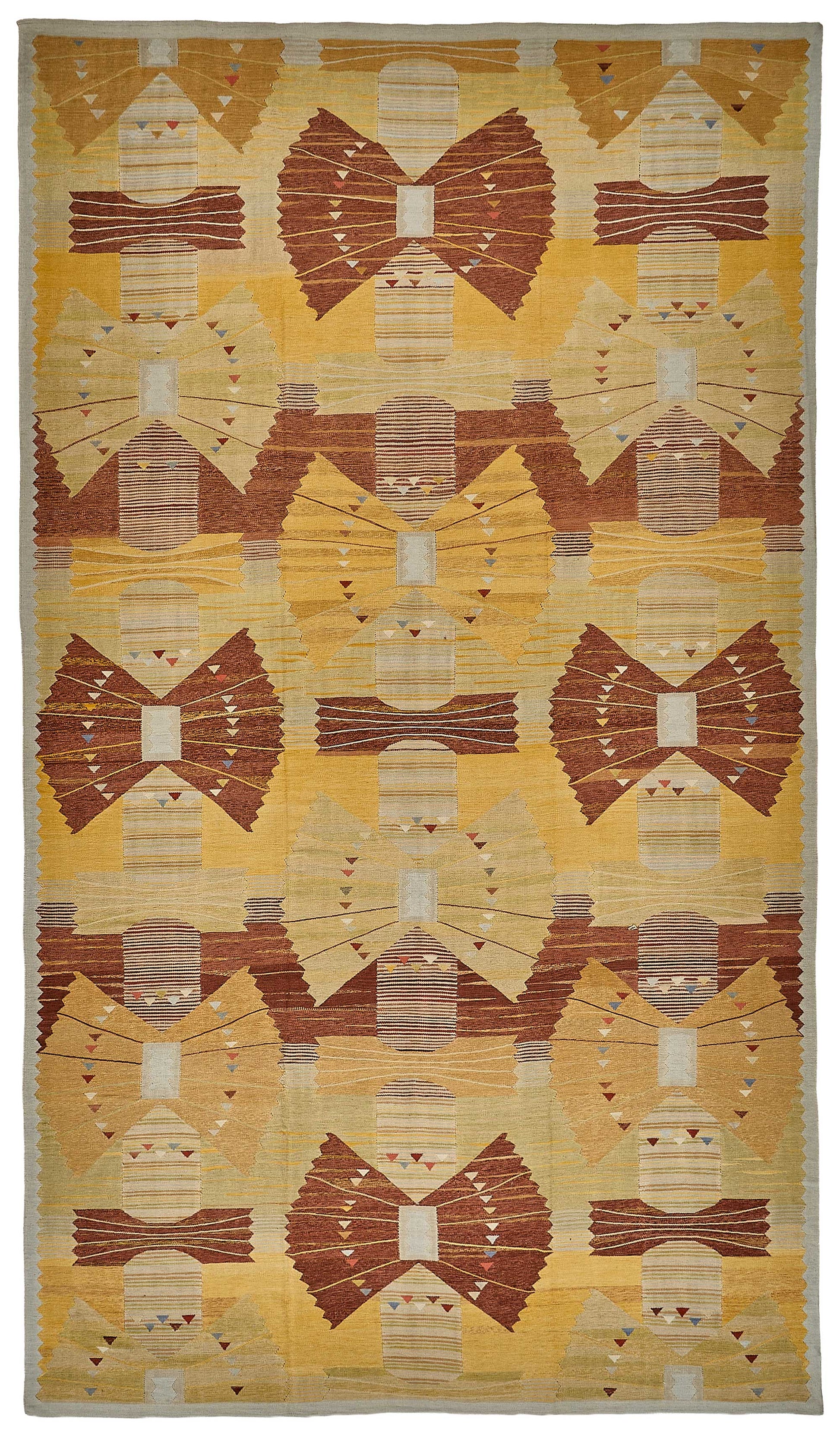 11x19 Yellow Contemporary Kilim Rug - 51759