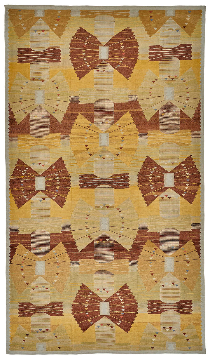 11x19 Yellow Contemporary Kilim Rug - 51759
