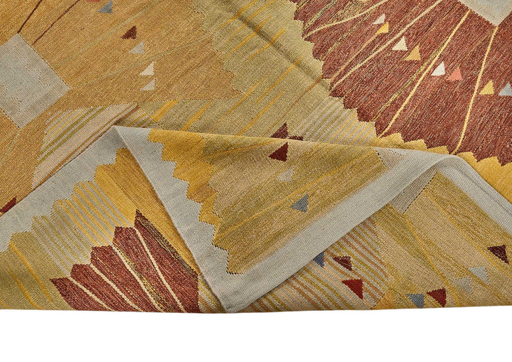 11x19 Yellow Contemporary Kilim Rug - 51759