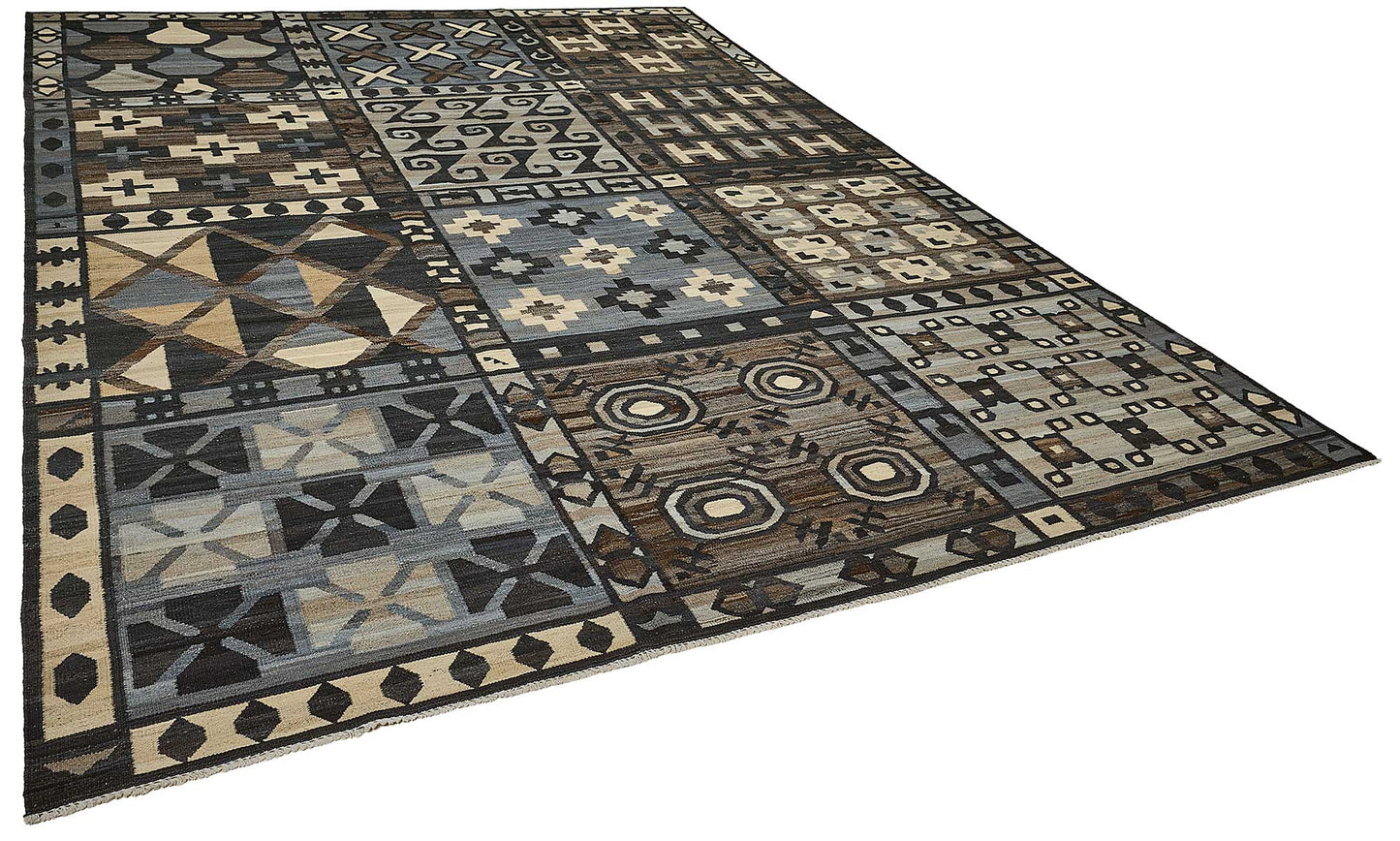9x12 Contemporary Wool Kilim Rug - 51760