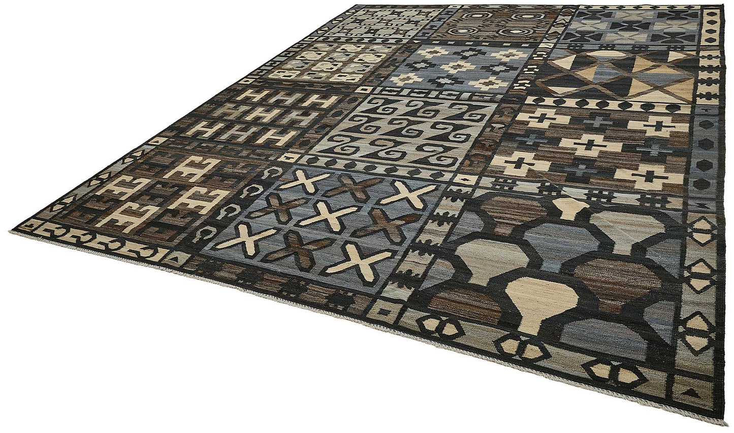 9x12 Contemporary Wool Kilim Rug - 51760