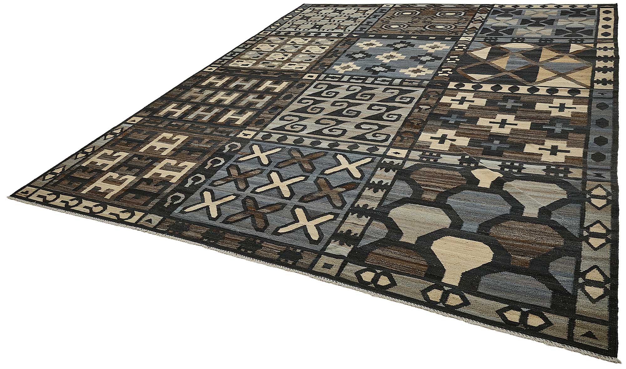 9x12 Contemporary Wool Kilim Rug - 51760