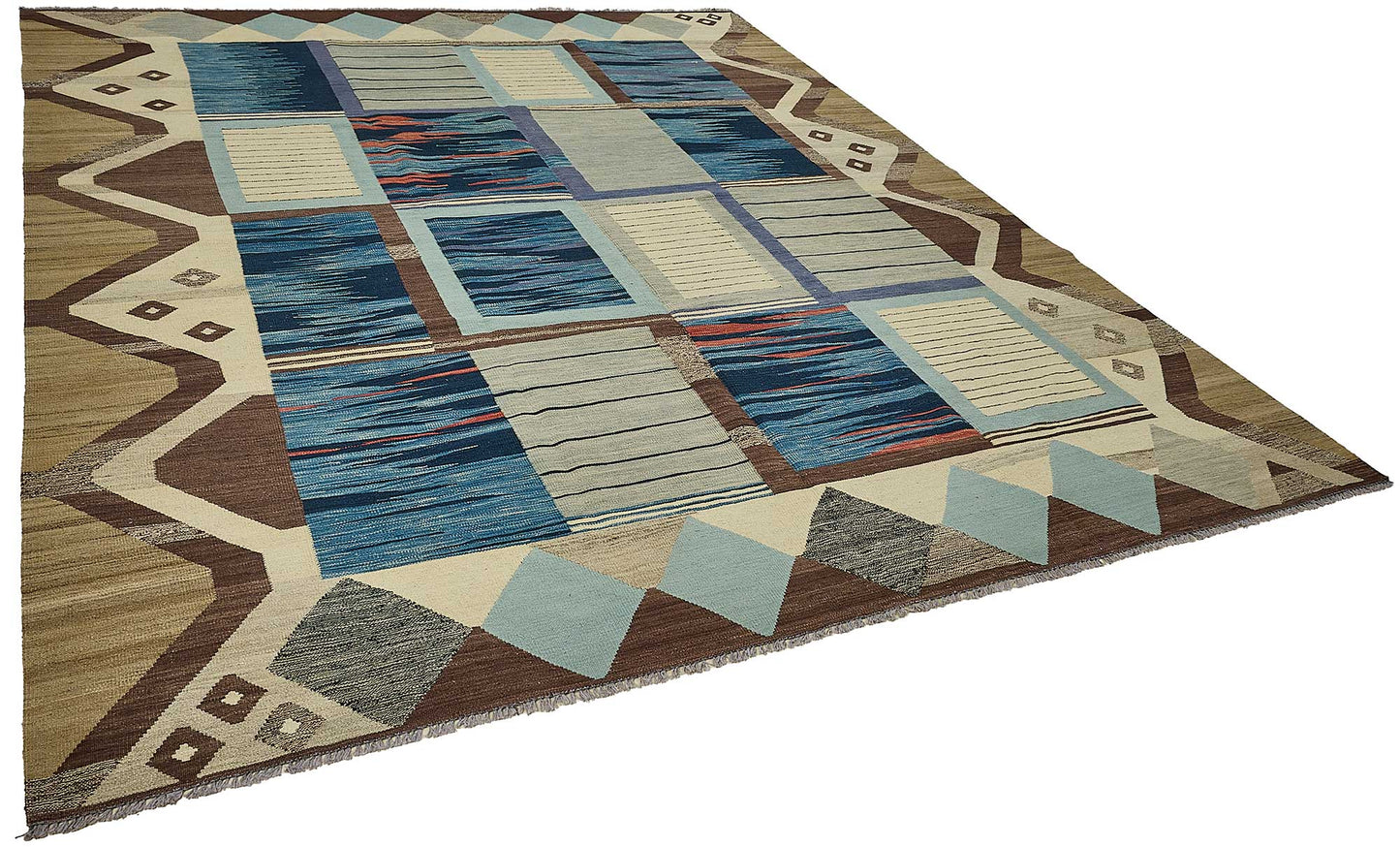 9x11 Contemporary Wool Kilim Rug - 51762