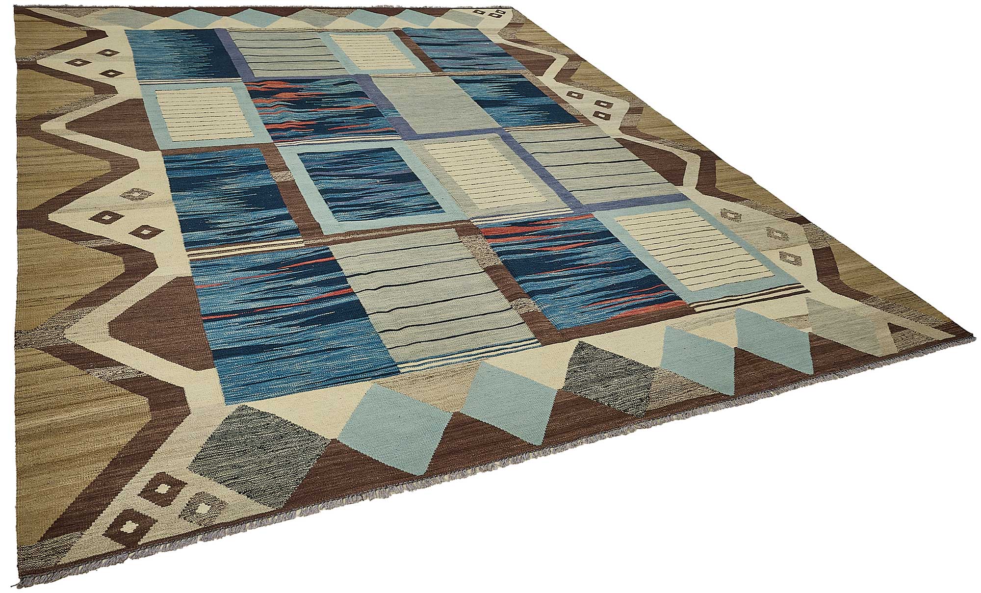 9x11 Contemporary Wool Kilim Rug - 51762
