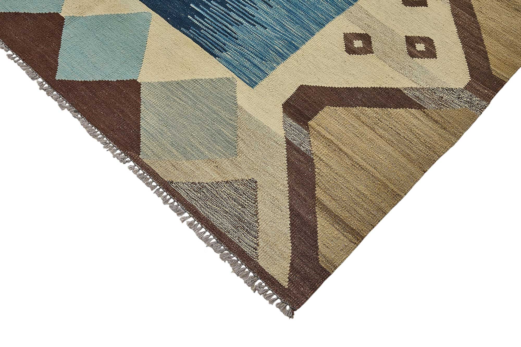 9x11 Contemporary Wool Kilim Rug - 51762