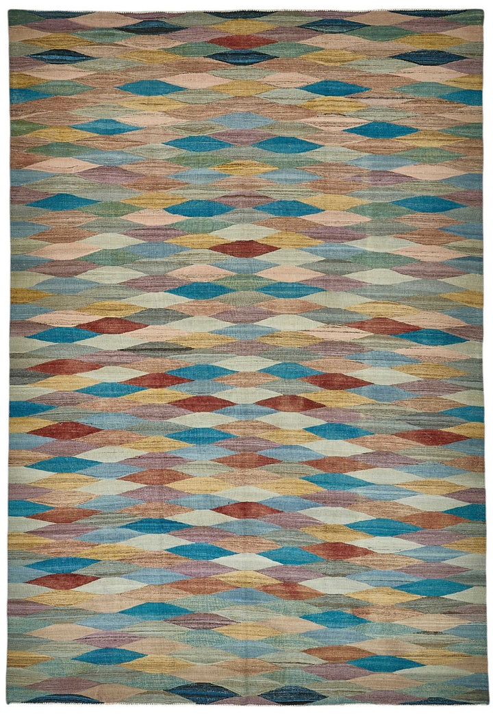 10x14 Contemporary Wool Kilim Rug - 51772