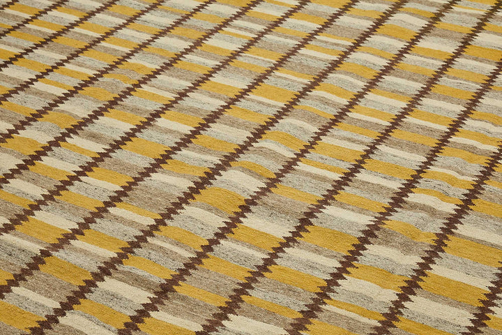 10x13 Yellow Contemporary Kilim Rug - 51775