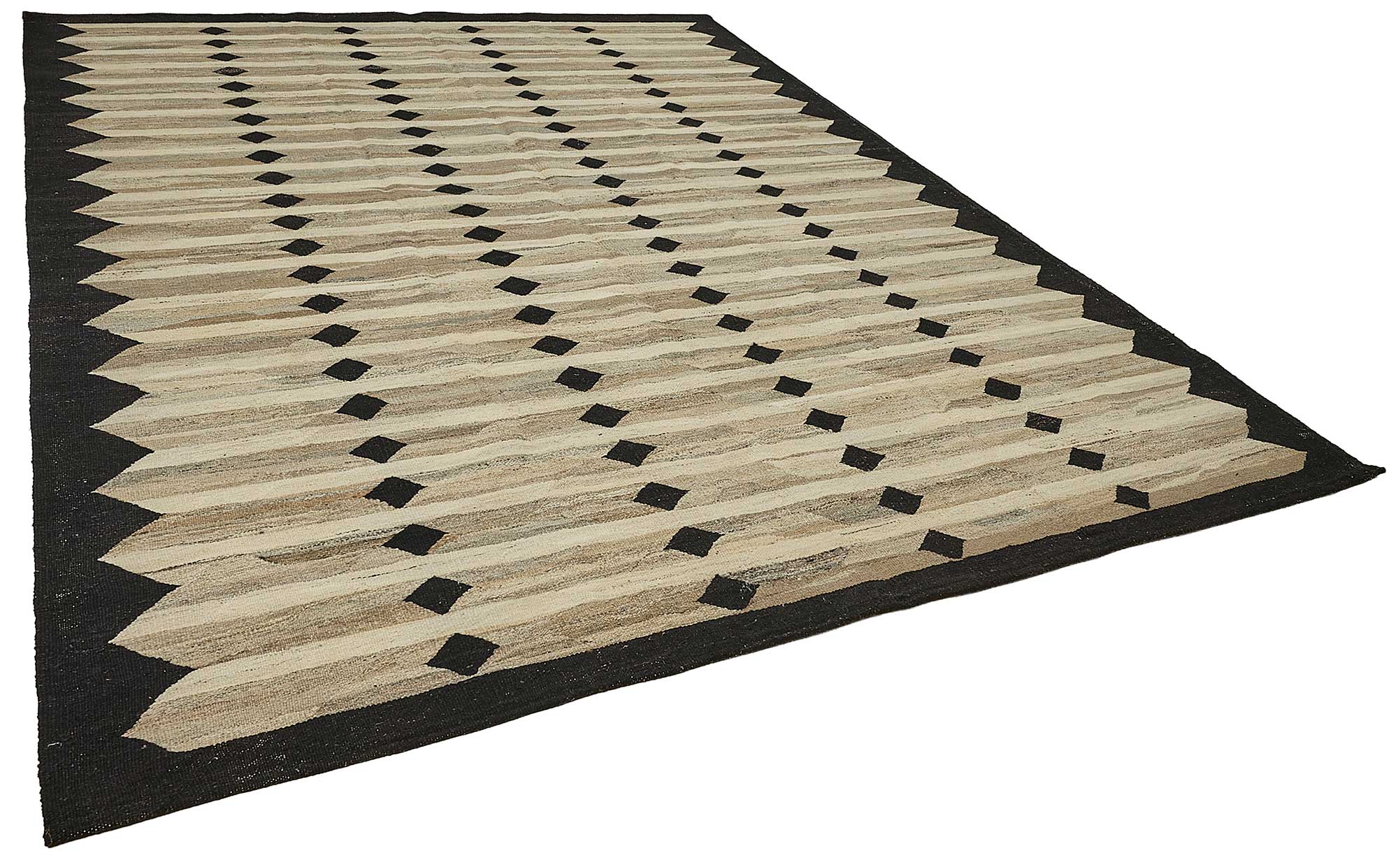 9x11 Contemporary Wool Kilim Rug - 51778