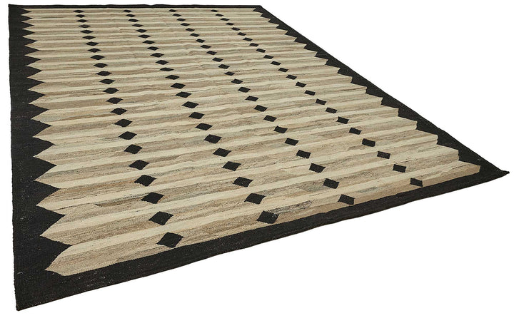 9x11 Contemporary Wool Kilim Rug - 51778