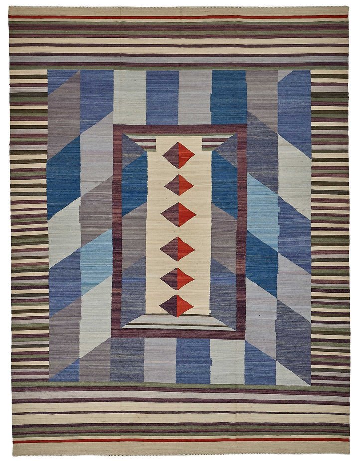 9x12 Contemporary Wool Kilim Rug - 51779