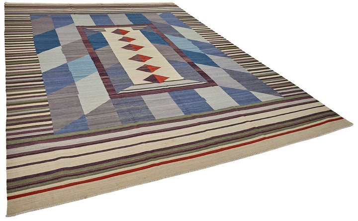 9x12 Contemporary Wool Kilim Rug - 51779