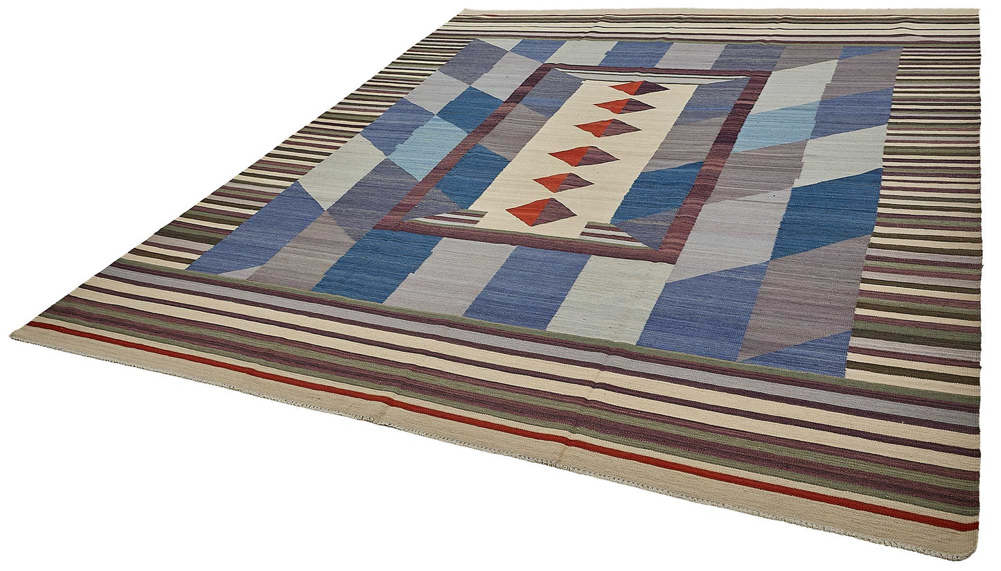 9x12 Contemporary Wool Kilim Rug - 51779