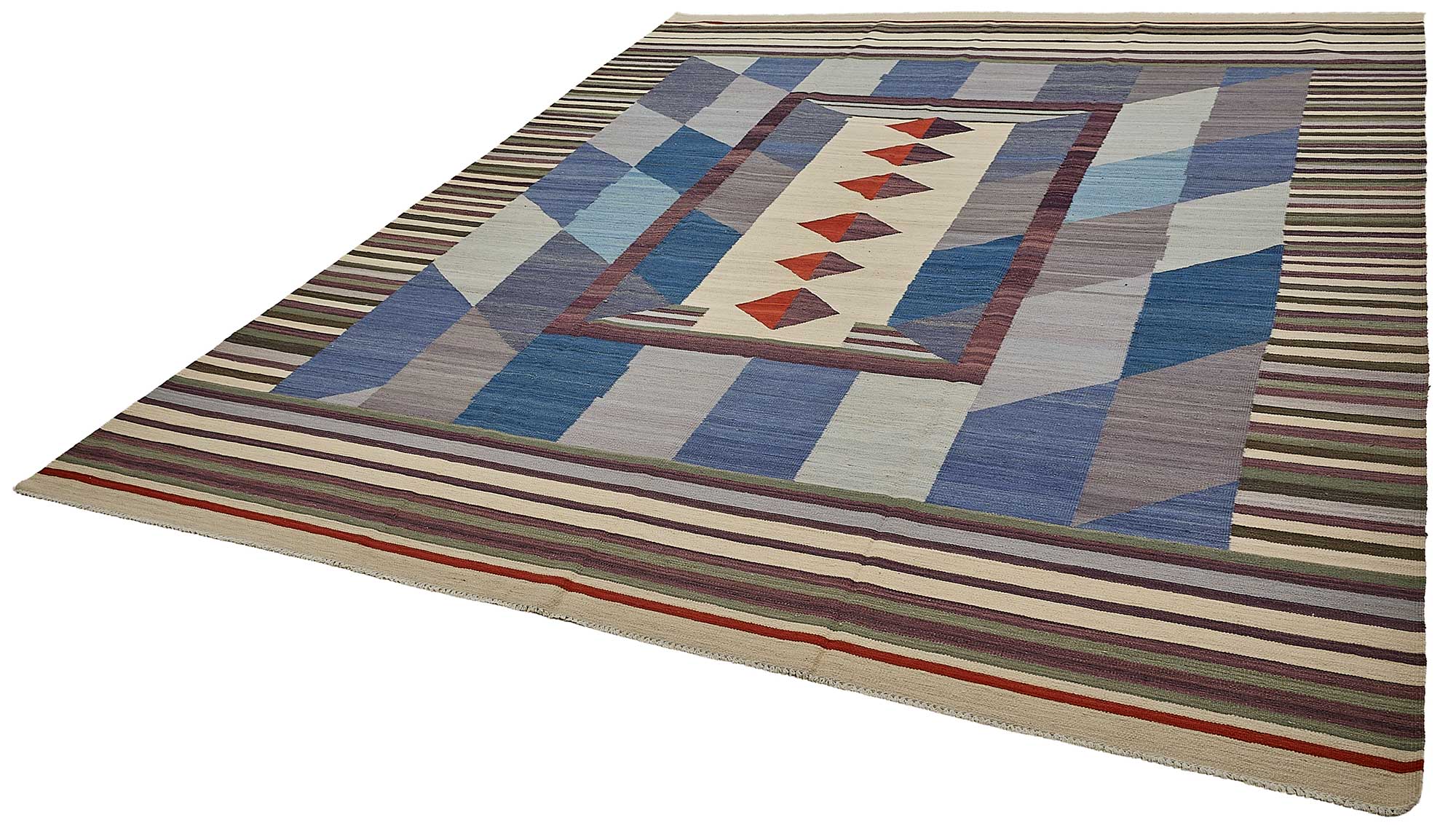 9x12 Contemporary Wool Kilim Rug - 51779