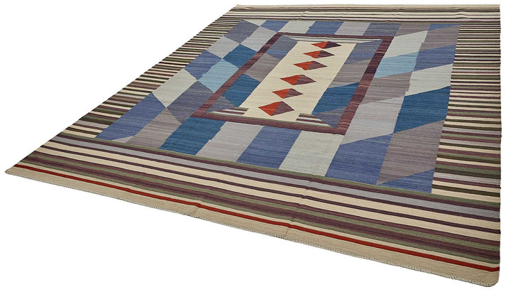 9x12 Contemporary Wool Kilim Rug - 51779