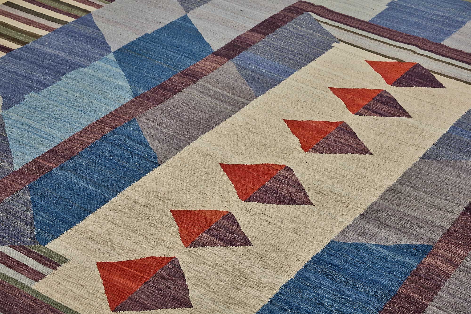 9x12 Contemporary Wool Kilim Rug - 51779
