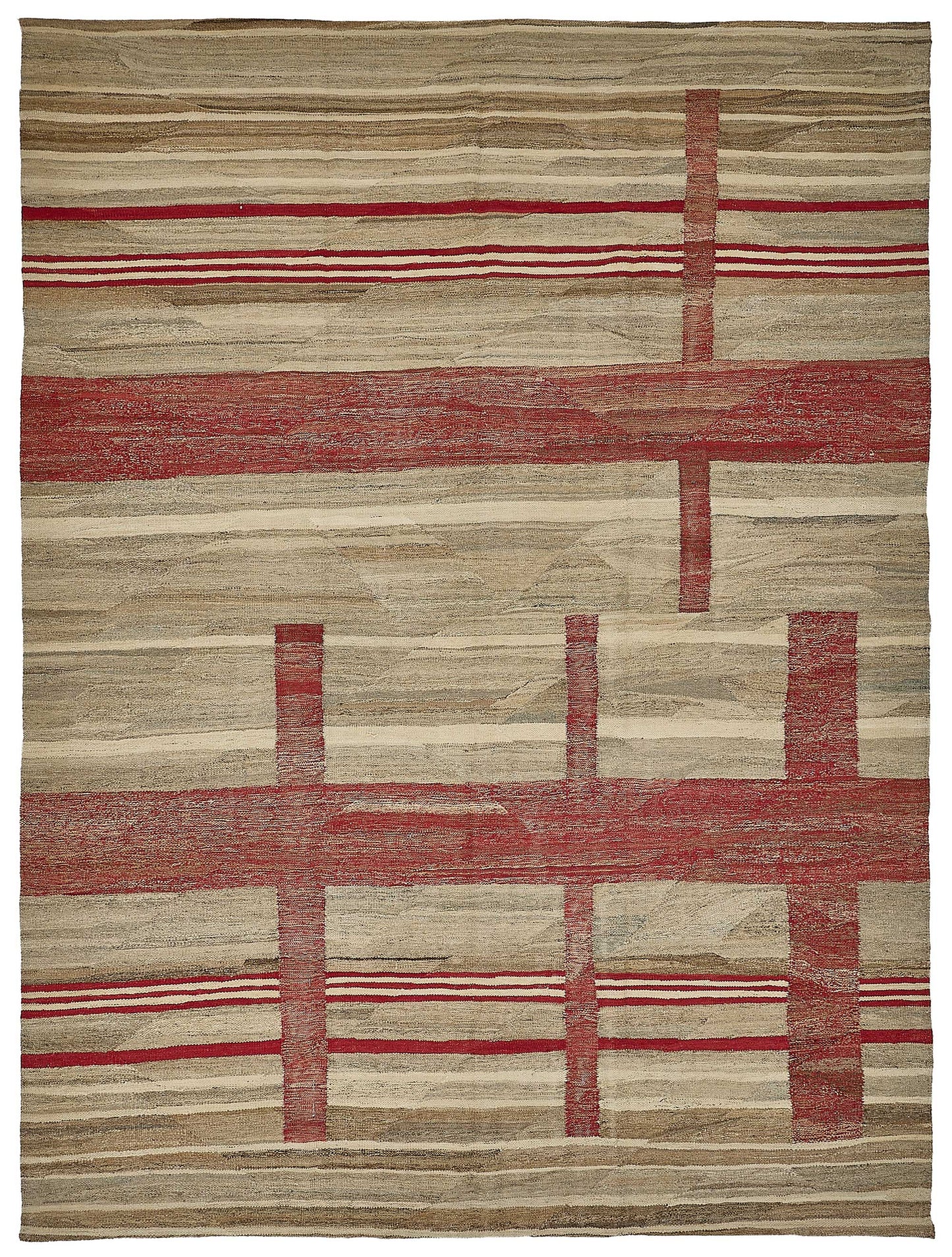 8x11 Contemporary Wool Kilim Rug - 51782