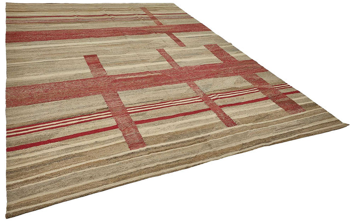 8x11 Contemporary Wool Kilim Rug - 51782