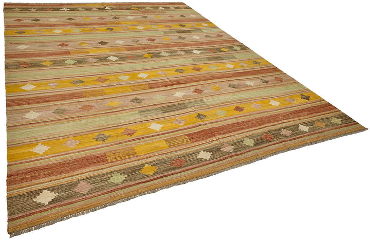 9x12 Contemporary Wool Kilim Rug - 51787