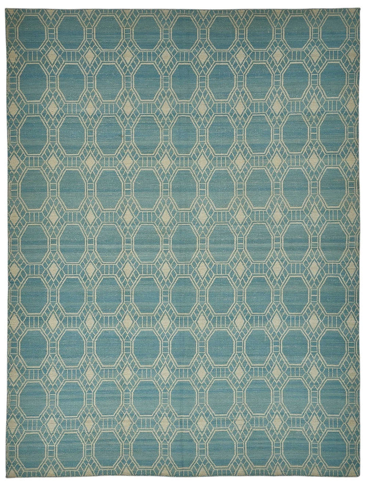 9x12 Contemporary Wool Kilim Rug - 51792