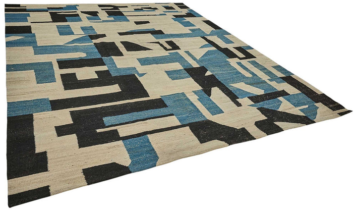 9x12 Contemporary Wool Kilim Rug - 51793