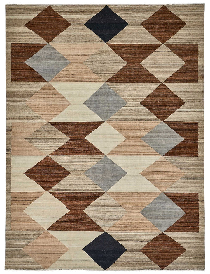 9x12 Contemporary Wool Kilim Rug - 51794