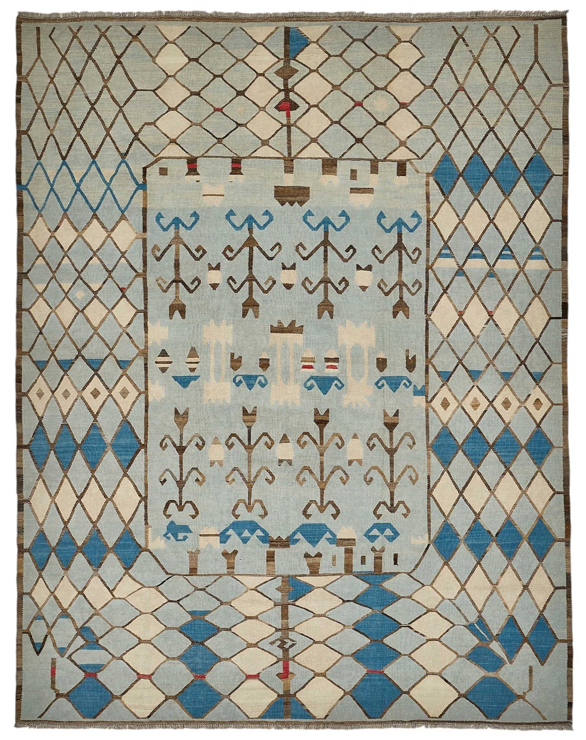9x12 Contemporary Wool Kilim Rug - 51797