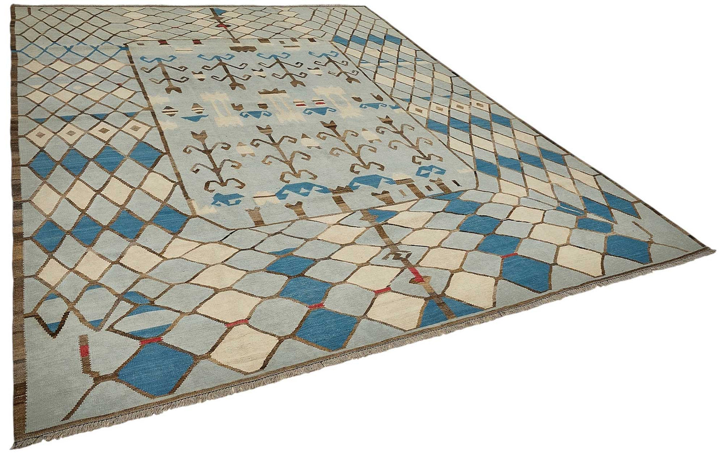 9x12 Contemporary Wool Kilim Rug - 51797
