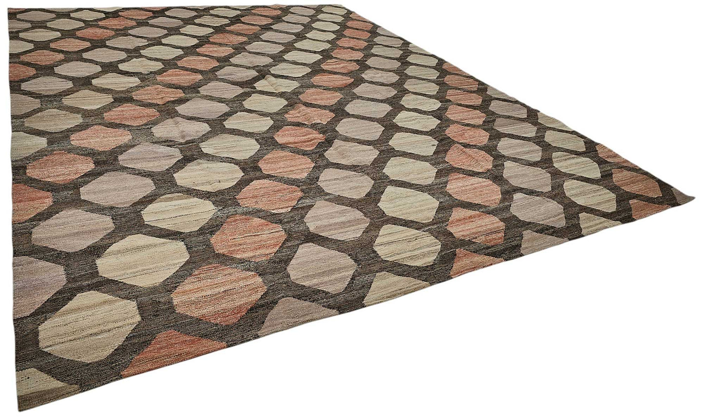 12x15 Contemporary Wool Kilim Rug - 51799