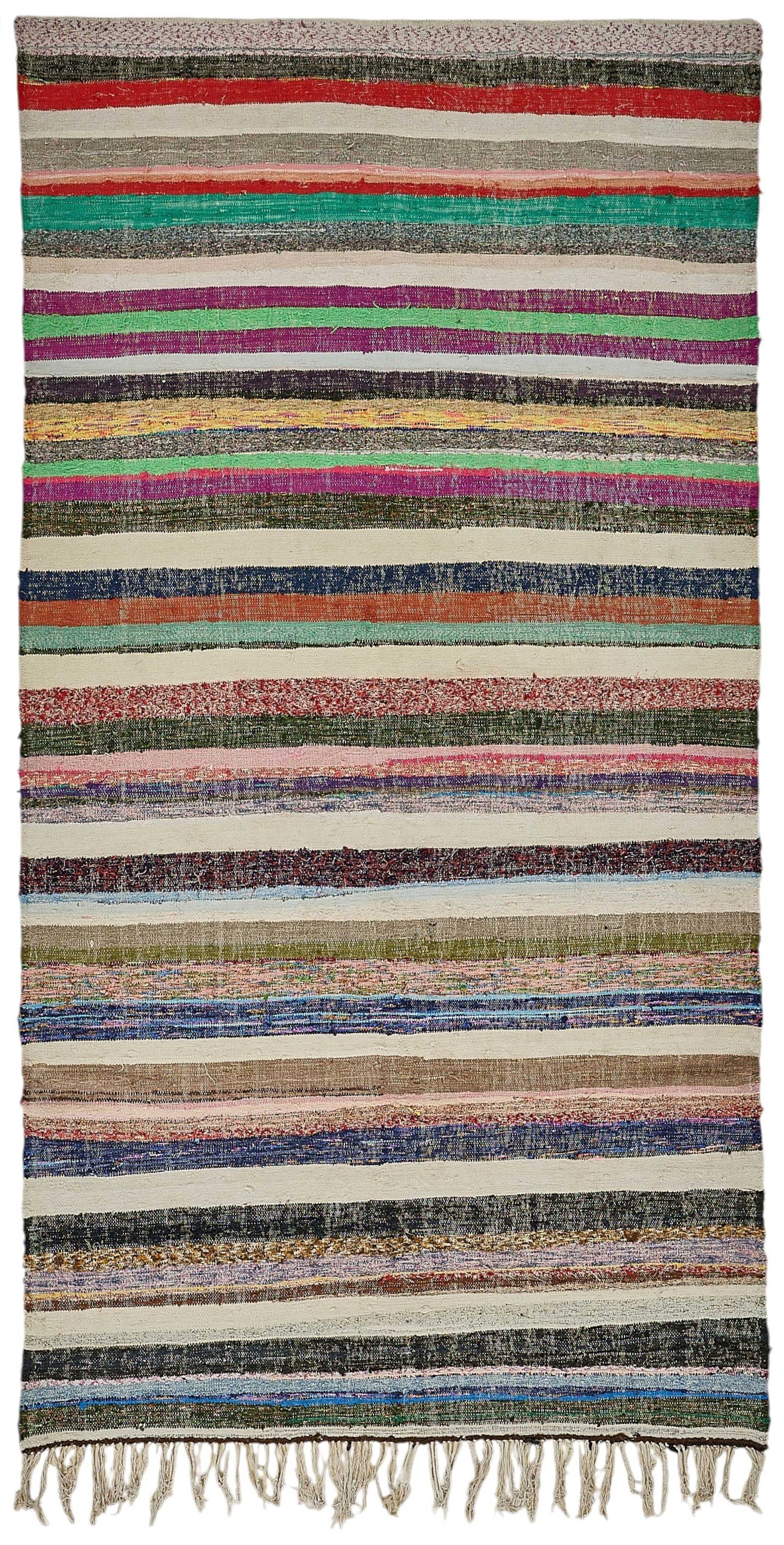 5x10 Handmade Vintage Chaput Kilim Rug - 51811