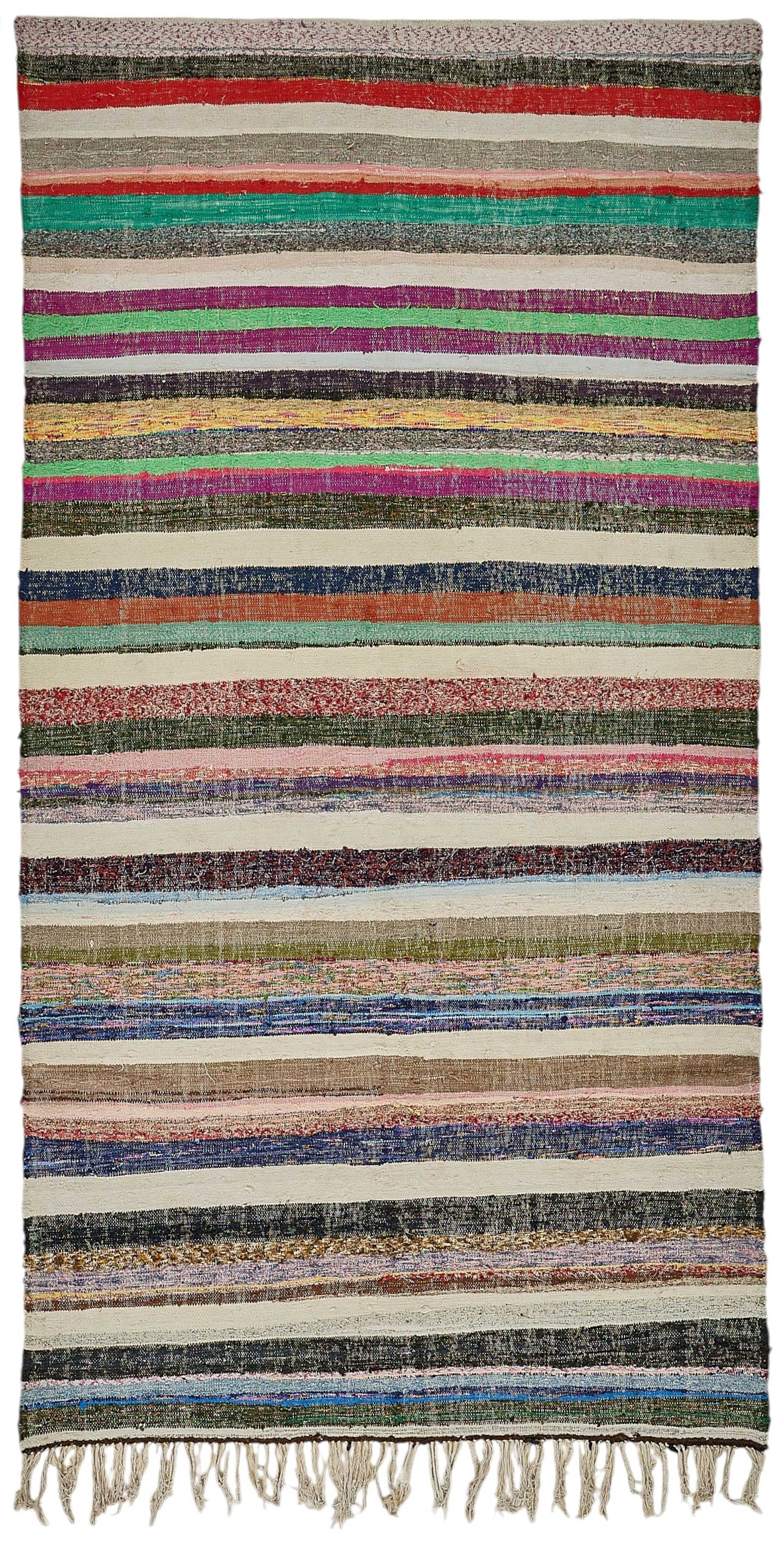 5x10 Handmade Vintage Chaput Kilim Rug - 51811