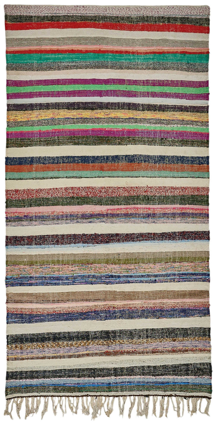 5x10 Handmade Vintage Chaput Kilim Rug - 51811